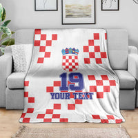 Custom Croatia National Heritage Blanket Red and White Checkerboard Design - Wonder Print Shop