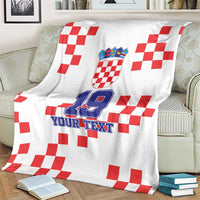 Custom Croatia National Heritage Blanket Red and White Checkerboard Design - Wonder Print Shop