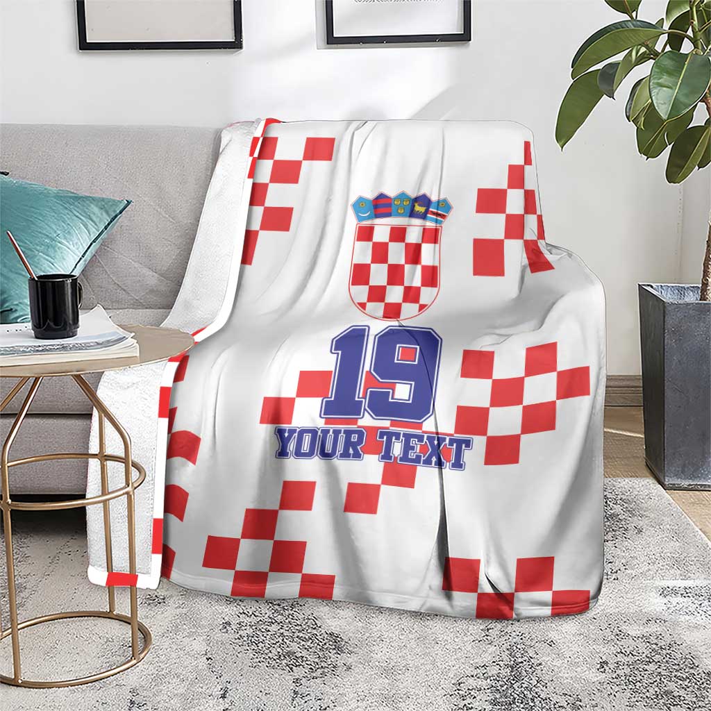Custom Croatia National Heritage Blanket Red and White Checkerboard Design - Wonder Print Shop