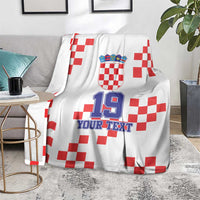 Custom Croatia National Heritage Blanket Red and White Checkerboard Design - Wonder Print Shop
