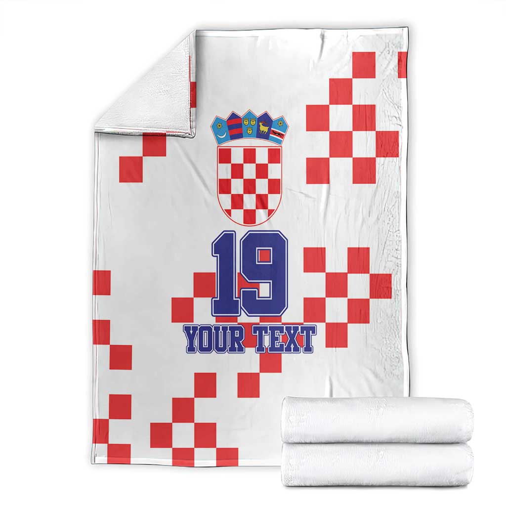 Custom Croatia National Heritage Blanket Red and White Checkerboard Design - Wonder Print Shop