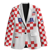 Custom Croatia National Heritage Blazer Red and White Checkerboard Design - Wonder Print Shop