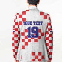 Custom Croatia National Heritage Blazer Red and White Checkerboard Design - Wonder Print Shop