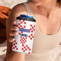 Custom Croatia National Heritage 4 in 1 Can Cooler Tumbler Red and White Checkerboard Design - Wonder Print Shop