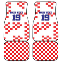 Custom Croatia National Heritage Car Mats Red and White Checkerboard Design - Wonder Print Shop