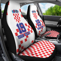 Custom Croatia National Heritage Car Seat Cover Red and White Checkerboard Design - Wonder Print Shop