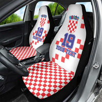 Custom Croatia National Heritage Car Seat Cover Red and White Checkerboard Design - Wonder Print Shop