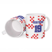 Custom Croatia National Heritage Ceramic Mug Red and White Checkerboard Design - Wonder Print Shop