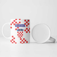 Custom Croatia National Heritage Ceramic Mug Red and White Checkerboard Design - Wonder Print Shop
