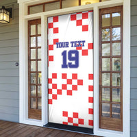 Custom Croatia National Heritage Door Cover Red and White Checkerboard Design - Wonder Print Shop
