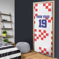 Custom Croatia National Heritage Door Cover Red and White Checkerboard Design - Wonder Print Shop