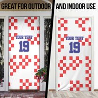 Custom Croatia National Heritage Door Cover Red and White Checkerboard Design - Wonder Print Shop