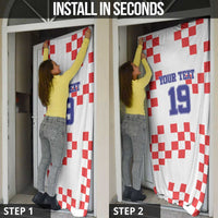 Custom Croatia National Heritage Door Cover Red and White Checkerboard Design - Wonder Print Shop