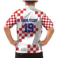 Custom Croatia National Heritage Family Matching Mermaid Dress and Hawaiian Shirt Red and White Checkerboard Design - Wonder Print Shop