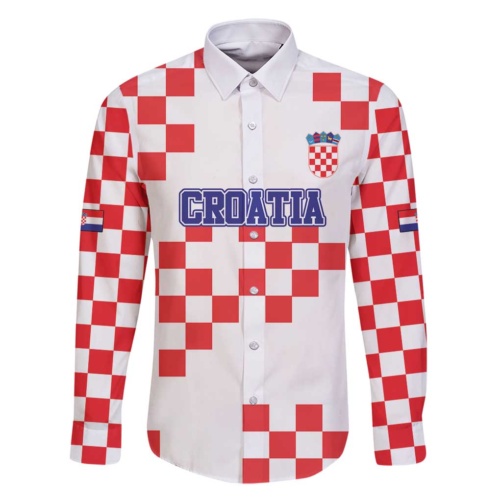 Custom Croatia National Heritage Family Matching Mermaid Dress and Hawaiian Shirt Red and White Checkerboard Design - Wonder Print Shop