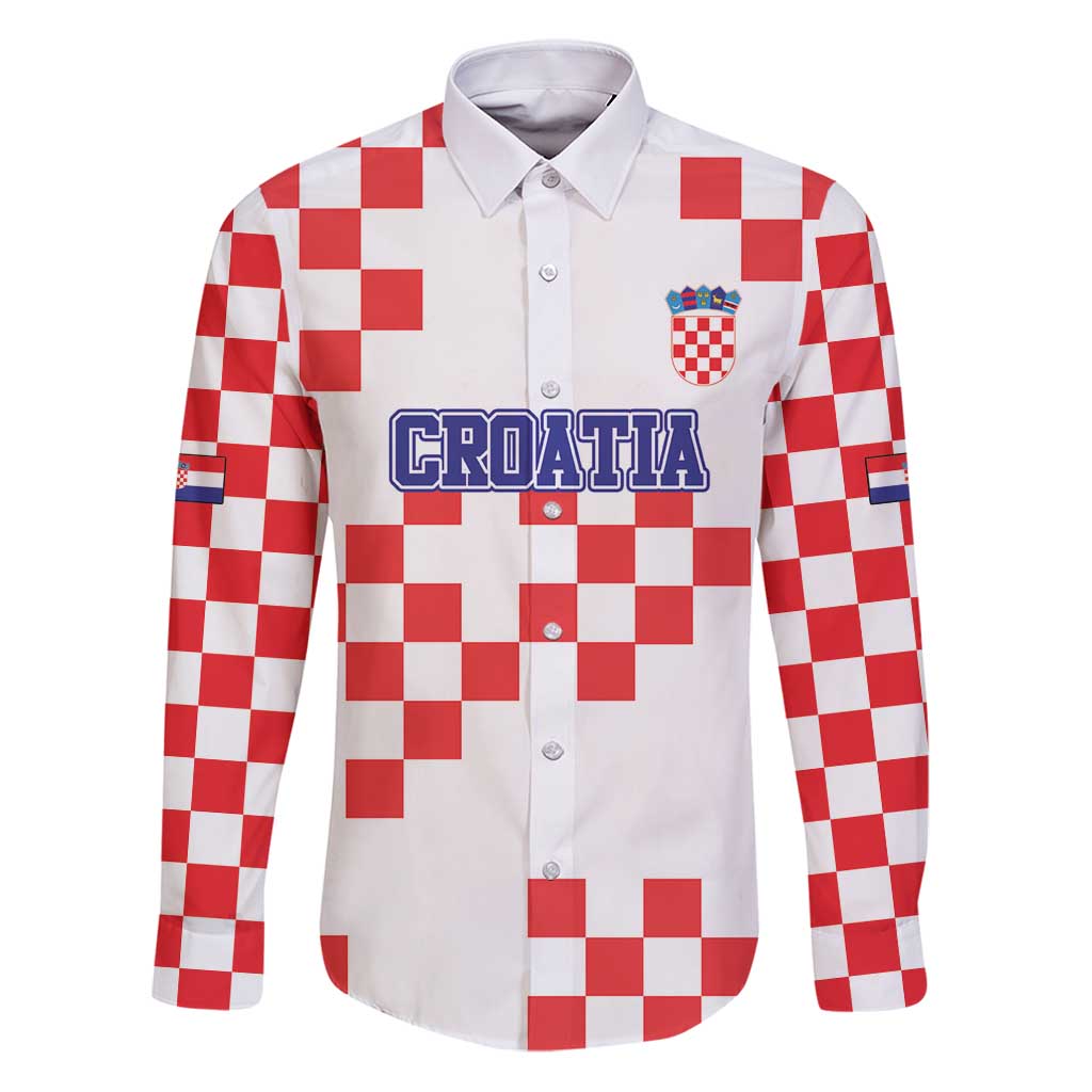 Custom Croatia National Heritage Family Matching Puletasi and Hawaiian Shirt Red and White Checkerboard Design - Wonder Print Shop