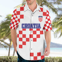 Custom Croatia National Heritage Hawaiian Shirt Red and White Checkerboard Design - Wonder Print Shop