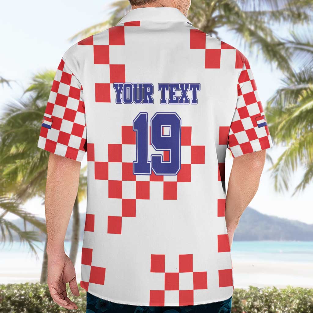 Custom Croatia National Heritage Hawaiian Shirt Red and White Checkerboard Design - Wonder Print Shop