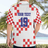 Custom Croatia National Heritage Hawaiian Shirt Red and White Checkerboard Design - Wonder Print Shop
