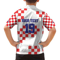 Custom Croatia National Heritage Hawaiian Shirt Red and White Checkerboard Design - Wonder Print Shop