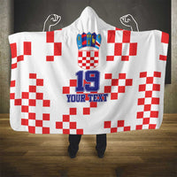 Custom Croatia National Heritage Hooded Blanket Red and White Checkerboard Design - Wonder Print Shop
