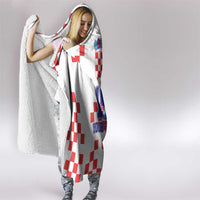 Custom Croatia National Heritage Hooded Blanket Red and White Checkerboard Design - Wonder Print Shop