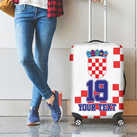Custom Croatia National Heritage Luggage Cover Red and White Checkerboard Design - Wonder Print Shop