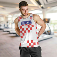 Custom Croatia National Heritage Men Tank Top Red and White Checkerboard Design - Wonder Print Shop