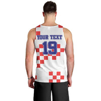 Custom Croatia National Heritage Men Tank Top Red and White Checkerboard Design - Wonder Print Shop