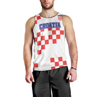 Custom Croatia National Heritage Men Tank Top Red and White Checkerboard Design - Wonder Print Shop