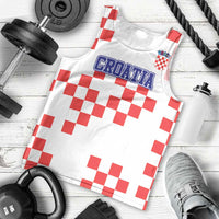 Custom Croatia National Heritage Men Tank Top Red and White Checkerboard Design - Wonder Print Shop