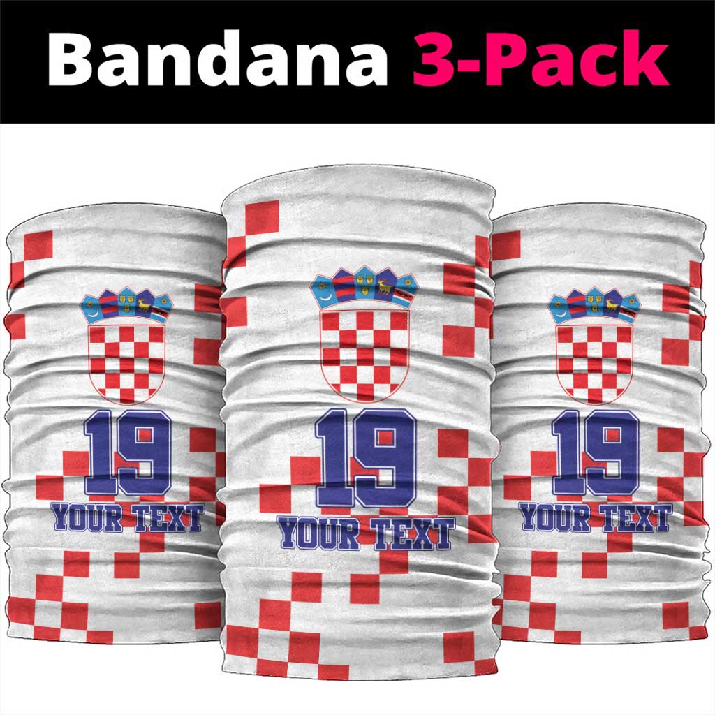 Custom Croatia National Heritage Neck Gaiter Red and White Checkerboard Design - Wonder Print Shop