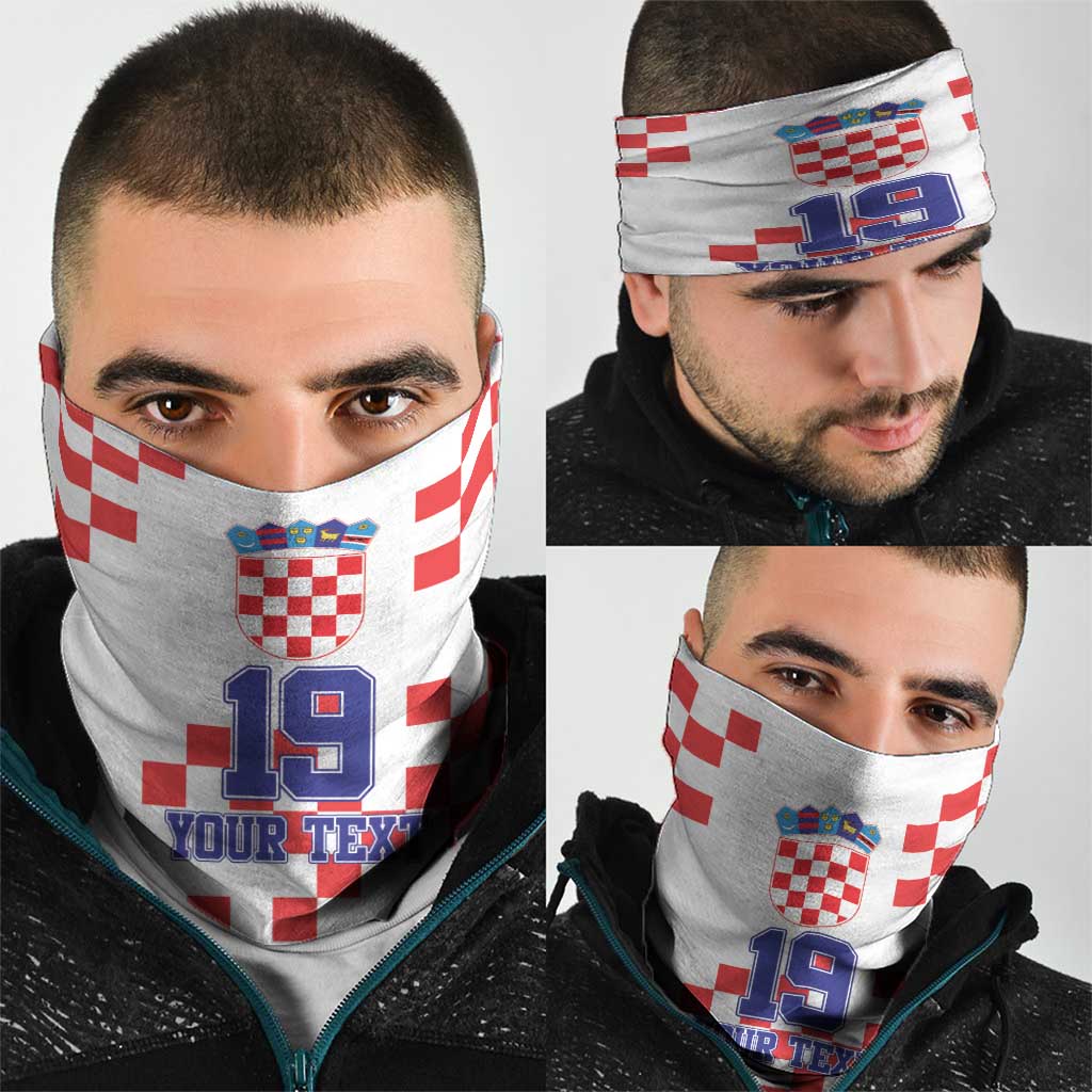 Custom Croatia National Heritage Neck Gaiter Red and White Checkerboard Design - Wonder Print Shop