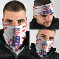 Custom Croatia National Heritage Neck Gaiter Red and White Checkerboard Design - Wonder Print Shop