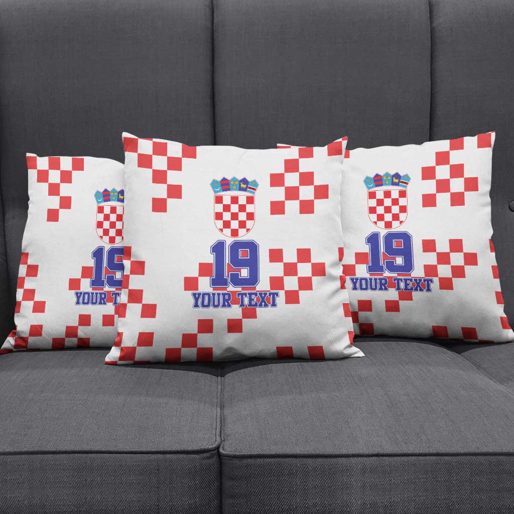 Custom Croatia National Heritage Pillow Cover Red and White Checkerboard Design - Wonder Print Shop