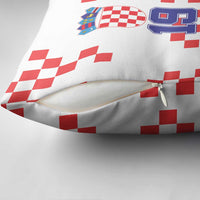 Custom Croatia National Heritage Pillow Cover Red and White Checkerboard Design - Wonder Print Shop