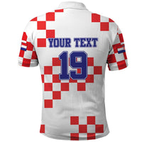 Custom Croatia National Heritage Polo Shirt Red and White Checkerboard Design - Wonder Print Shop