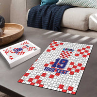 Custom Croatia National Heritage Puzzle Red and White Checkerboard Design - Wonder Print Shop