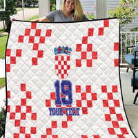 Custom Croatia National Heritage Quilt Red and White Checkerboard Design - Wonder Print Shop
