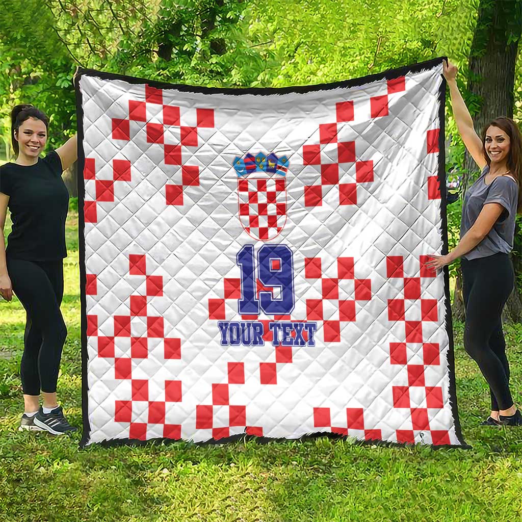 Custom Croatia National Heritage Quilt Red and White Checkerboard Design - Wonder Print Shop