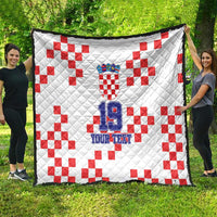 Custom Croatia National Heritage Quilt Red and White Checkerboard Design - Wonder Print Shop