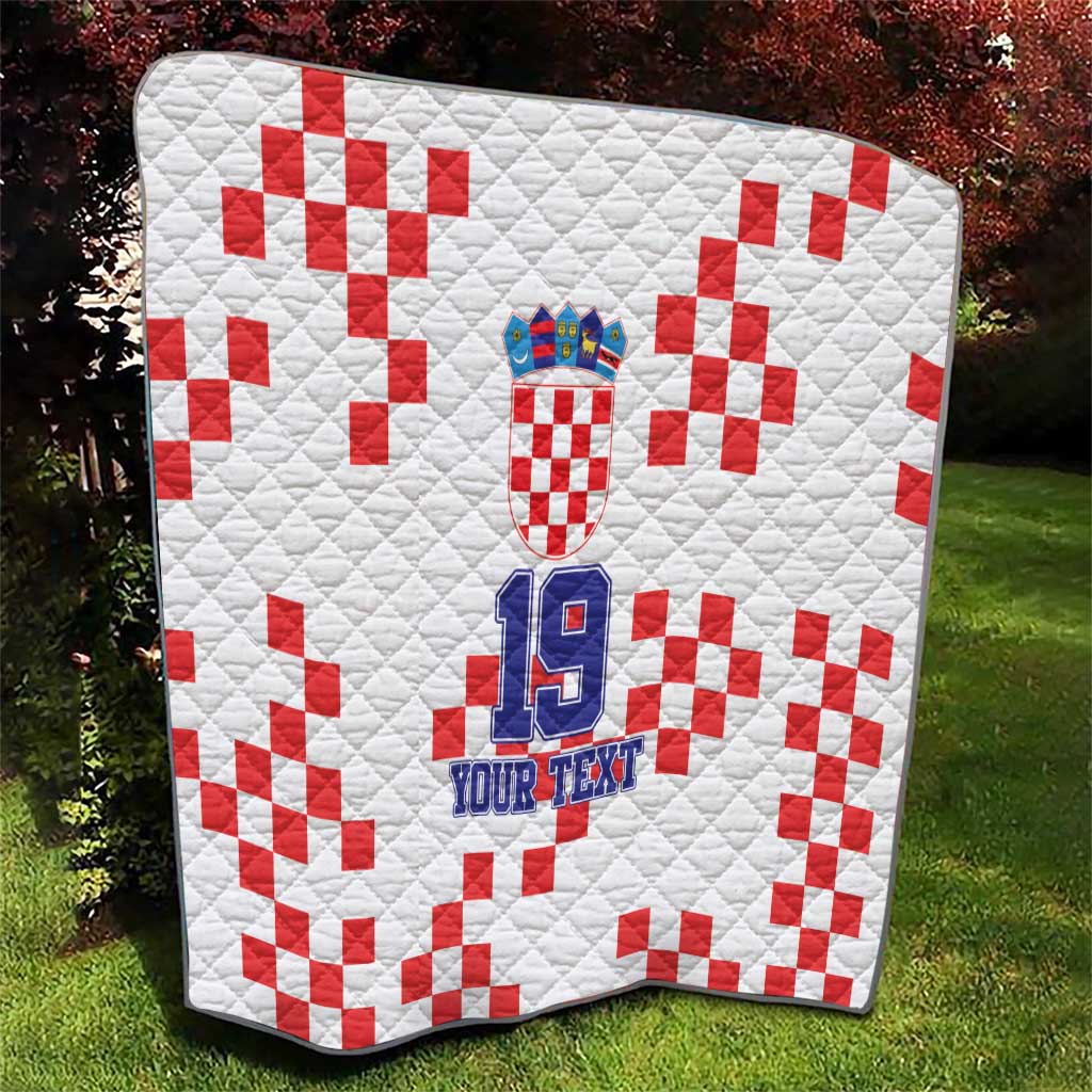 Custom Croatia National Heritage Quilt Red and White Checkerboard Design - Wonder Print Shop