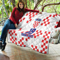 Custom Croatia National Heritage Quilt Red and White Checkerboard Design - Wonder Print Shop