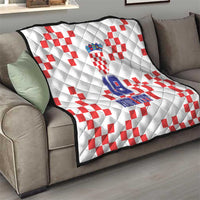 Custom Croatia National Heritage Quilt Red and White Checkerboard Design - Wonder Print Shop