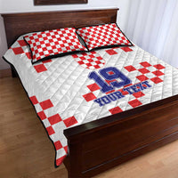 Custom Croatia National Heritage Quilt Bed Set Red and White Checkerboard Design - Wonder Print Shop