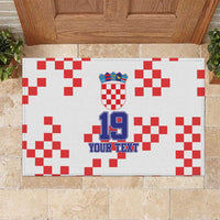Custom Croatia National Heritage Rubber Doormat Red and White Checkerboard Design - Wonder Print Shop