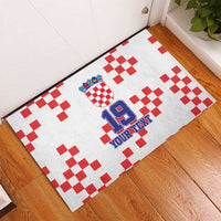 Custom Croatia National Heritage Rubber Doormat Red and White Checkerboard Design - Wonder Print Shop