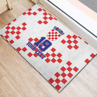 Custom Croatia National Heritage Rubber Doormat Red and White Checkerboard Design - Wonder Print Shop