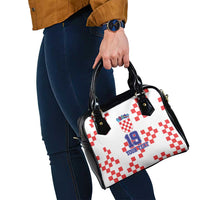 Custom Croatia National Heritage Shoulder Handbag Red and White Checkerboard Design - Wonder Print Shop