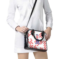 Custom Croatia National Heritage Shoulder Handbag Red and White Checkerboard Design - Wonder Print Shop